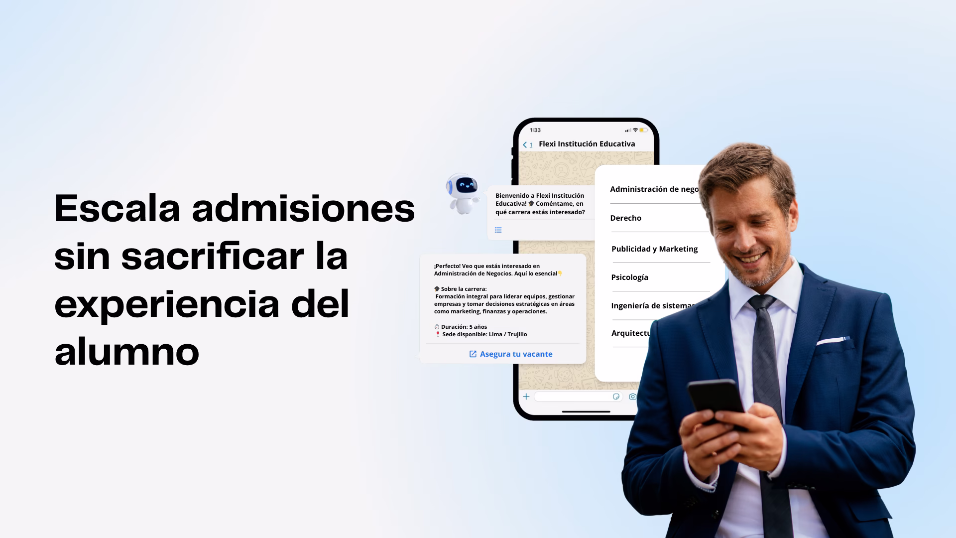 WhatsApp Chatbots con IA en el sector educación